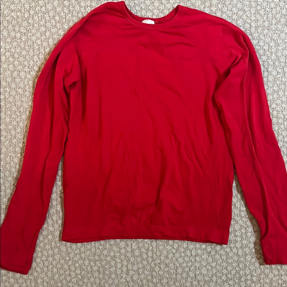 Athleta Power Up Girls Red Long Sleeve Top